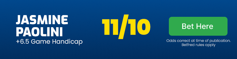 Jasmine paolini +6. 5 on game handicap in french open women's singles final @ 11-10