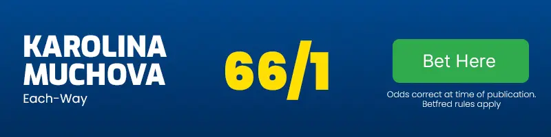 Karolina muchova each-way for the women's wimbledon singles 2024 at 66-1