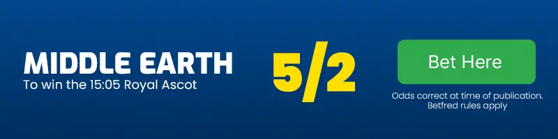 Middle earth to win the 15. 05 royal ascot at 5-2
