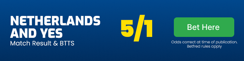 Netherlands to win and btts at 5-1