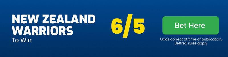 New zealand warriors to win @ 6-5