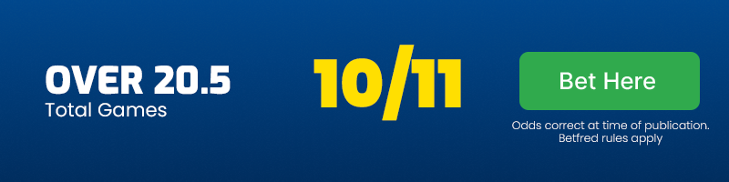 Over 20. 5 total games in paulo badosa vs aryna sabalenka at 10-11