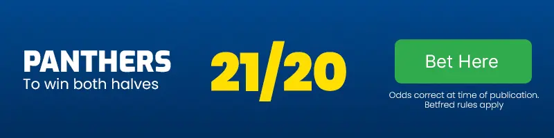 Penrith panthers to win both halves vs north queensland cowboys at 21-20