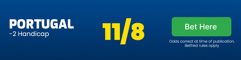 Portugal -2 handicap at 11/8