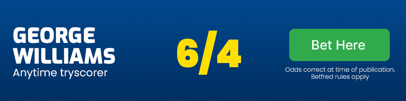 George williams anytime tryscorer at 6/4