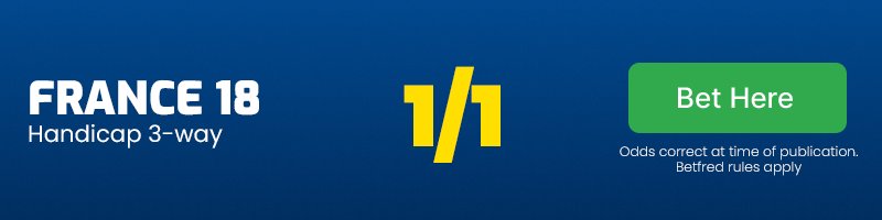 France 18 3-way handicap at 1/1