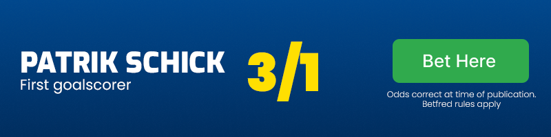 Patrik schick first goalscorer at 3/1