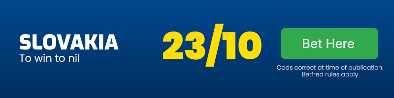 Slovakia to win to nil at 23-10