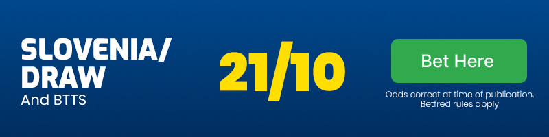 Slovenia or draw and both teams to score at 21/10