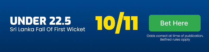 Sri lanka fall of first wicket - under 22. 5 @ 10-11