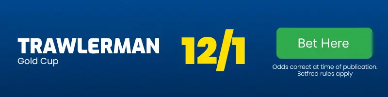 Trawlerman to win the gold cup at 12-1