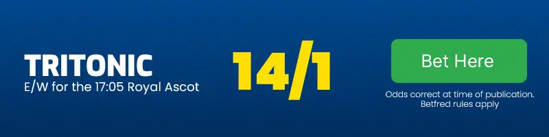 Tritonic each-way for the 17. 05 royal ascot at 14-1