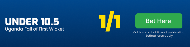 Under 10. 5 - uganda fall of first wicket at 1-1