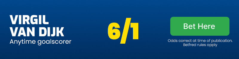 Virgil van dijk anytime goalscorer at 6/1