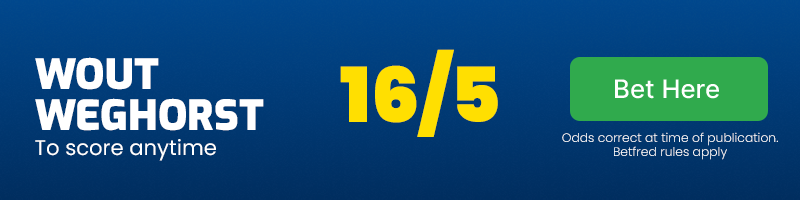 Wout weghorst to score anytime at 16-5
