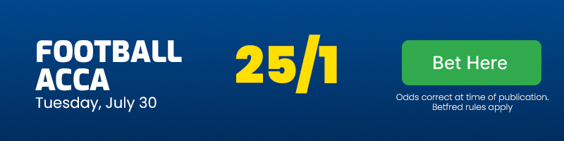 25-1 football accumulator - tuesday july 30 2024