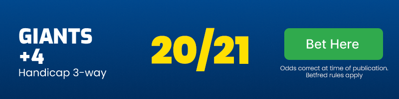 Huddersfield +4 @ 20/21