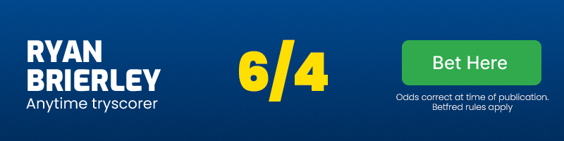 Ryan brierley anytime tryscorer @ 6/4