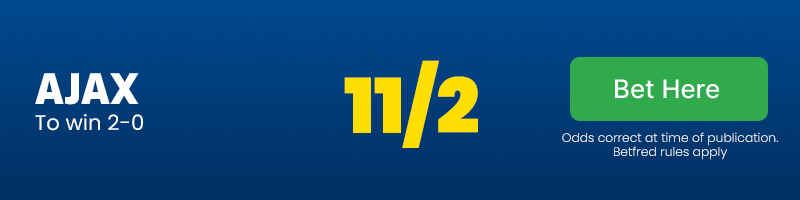 Ajax to win 2-0 at 11/2