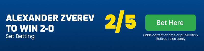 Alexander zverev 2-0 at 2-5