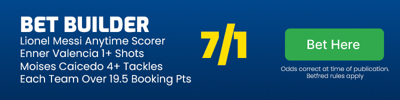 Argentina vs ecuador bet builder at 7-1