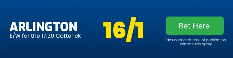 Arlington each-way for the 17. 30 catterick at 16-1