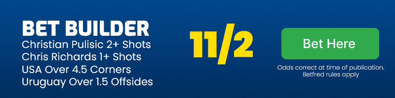 Bet builder in usa vs uruguay at 11-2