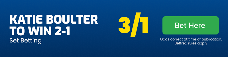 Boulter to win 2-1 at 3-1