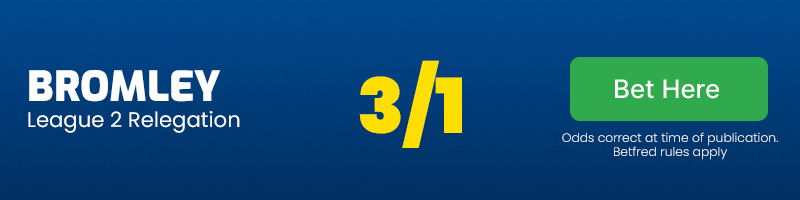 Bromley at 3/1