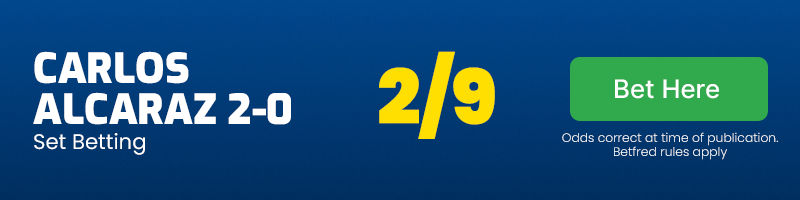 Carlos alcaraz 2-0 at 2-9