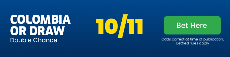 Colombia or draw vs brazil @ 10-11