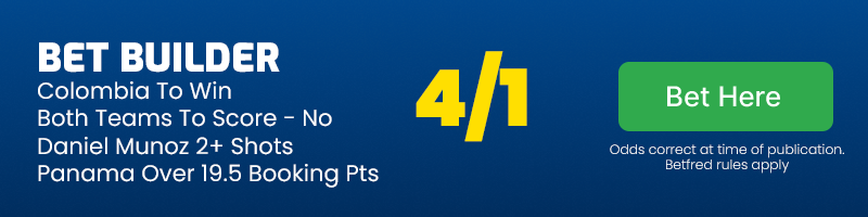 Colombia vs panama bet builder @ 4-1