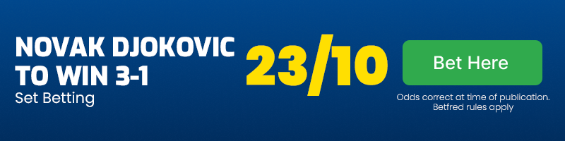 Djokovic to win 3-1 at 23-10