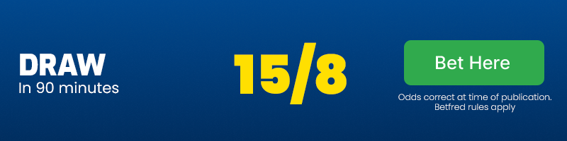Draw in 90 minutes at 15/8