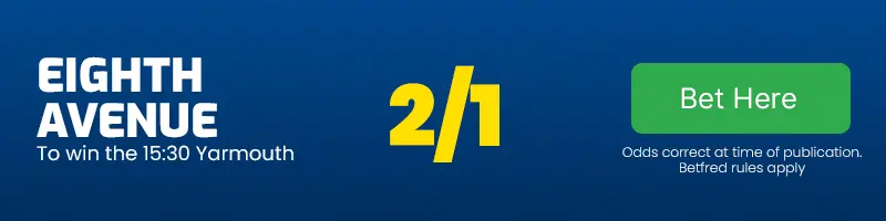 Eighth avenue to win the 15. 30 yarmouth at 2-1