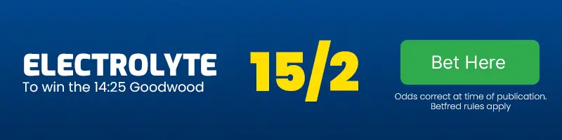 Electrolyte to win the 14. 25 goodwood at 15-2