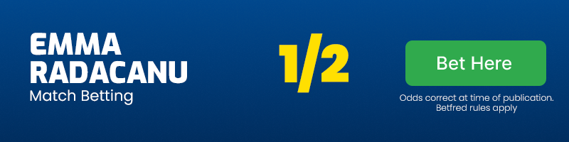 Emma radacanu to beat elise mertens @ 1-2