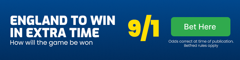 England to win in extra time at 9-1