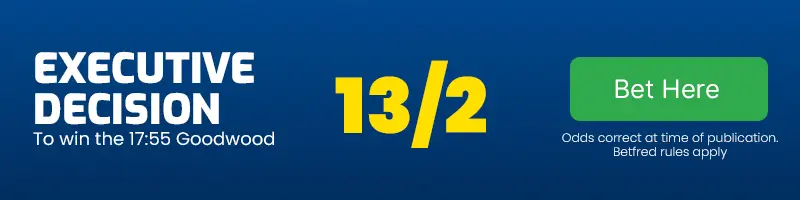 Executive decision to win the 17. 55 goodwood at 13-2