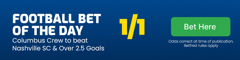 Football bet of the day - wednesday july 3 2024 - columbus crew to beat nashville & over 2. 5 goals @ 1-1