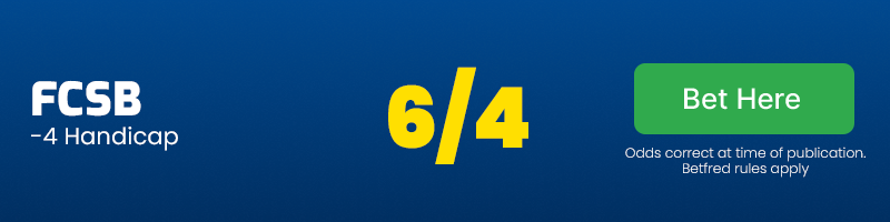 Fcsb -4 handicap at 6/4