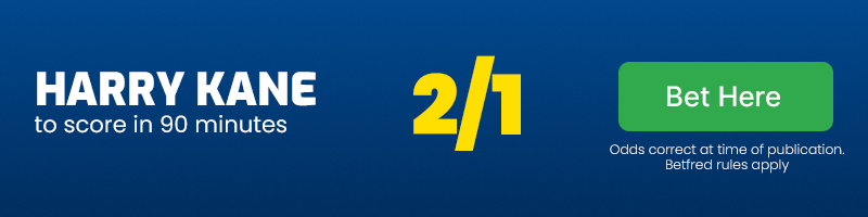 Harry kane to score in 90 mins at 2-1