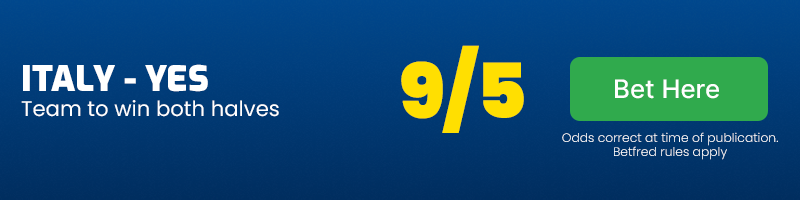 Italy both halves at 9-5