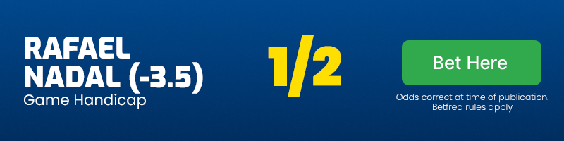 Nadal -3. 5 at 1-2