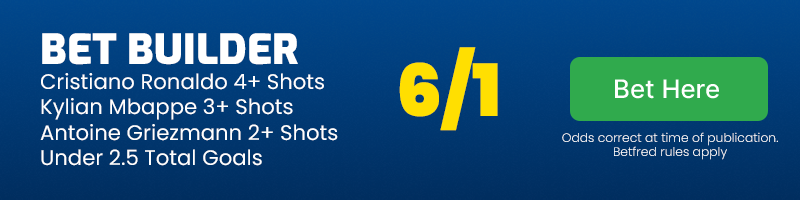 Portugal vs france bet builder @ 6-1