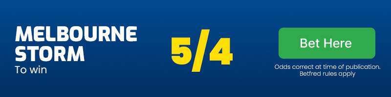 Melbourne storm to win at 5/4