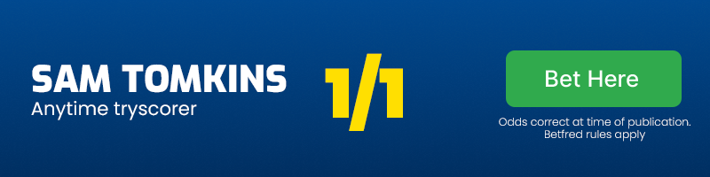 Sam tomkins anytime tryscorer at 1/1