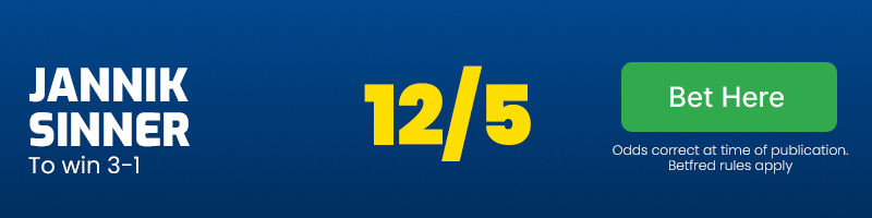 Jannik sinner to win 3-1