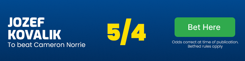 Kovalik to beat norrie at 5/4