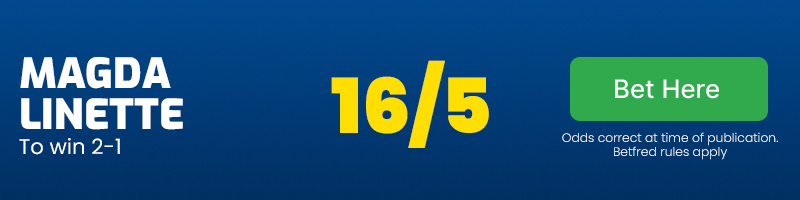 Magda linette to win 2-1 at 16/5